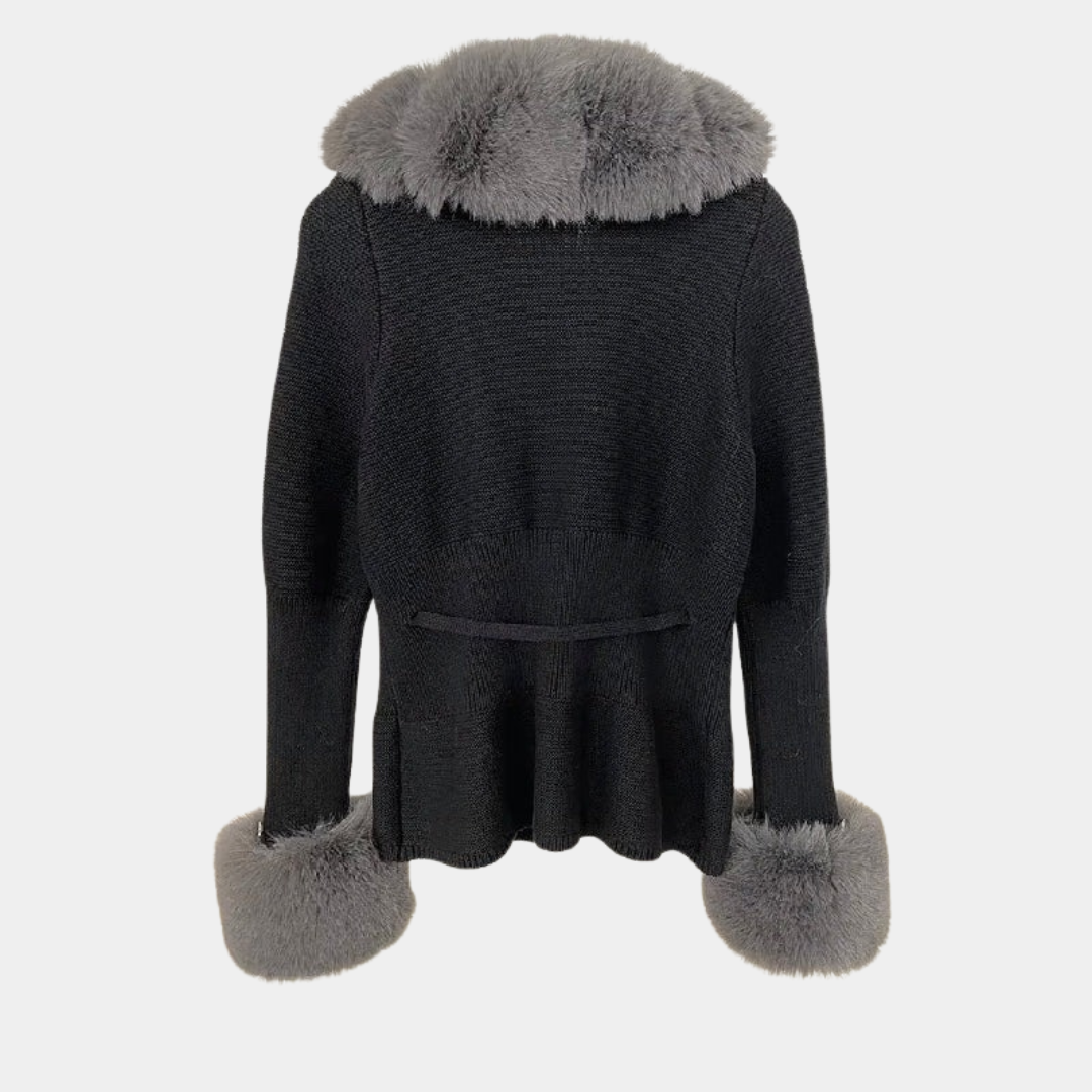 Faux Fur Trim Knit Cardigan - LoakesBalvin