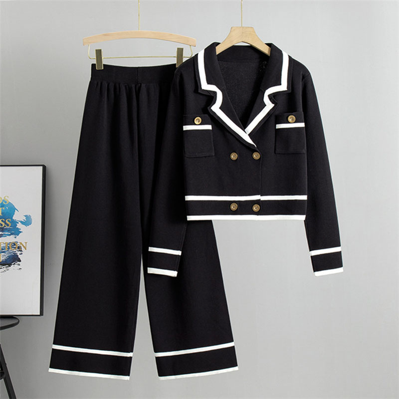 Elegant Two-Piece Women’s Contrast-Trim Suit Set - LoakesBalvin