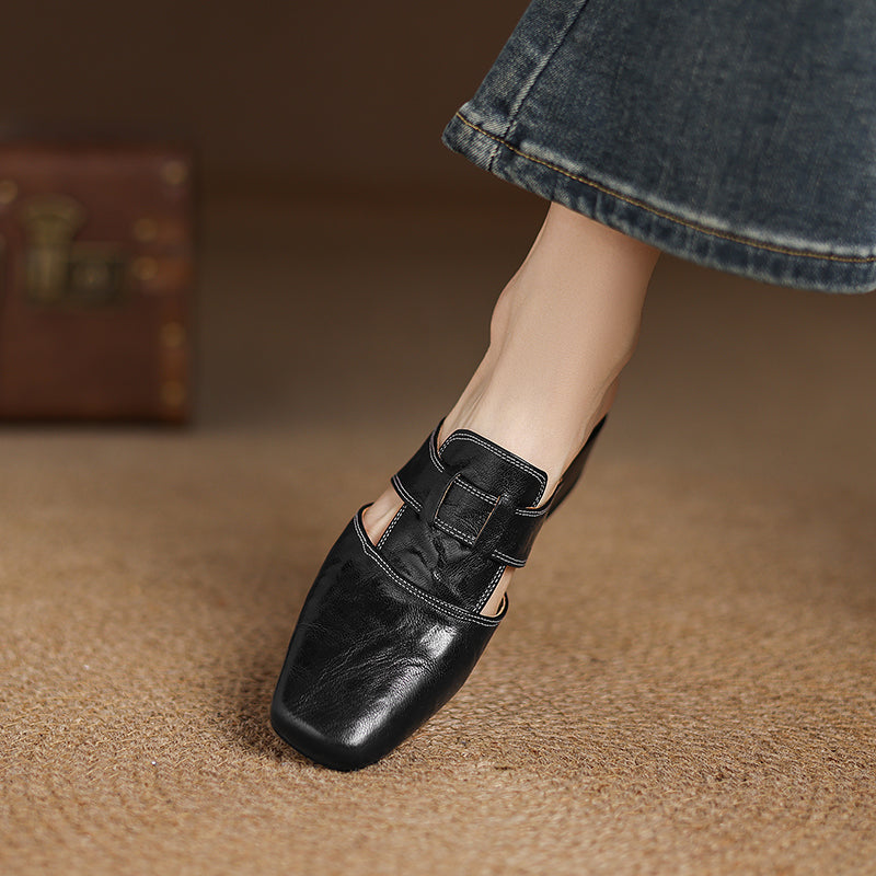 Leather Strap Mule Heels - LoakesBalvin