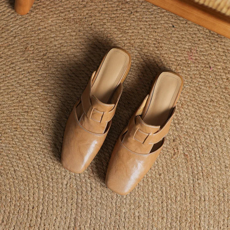 Leather Strap Mule Heels - LoakesBalvin
