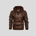 Men’s Hooded Faux Leather Jacket - LoakesBalvin