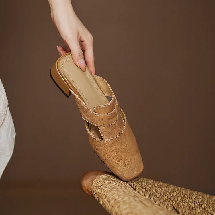 Leather Strap Mule Heels - LoakesBalvin
