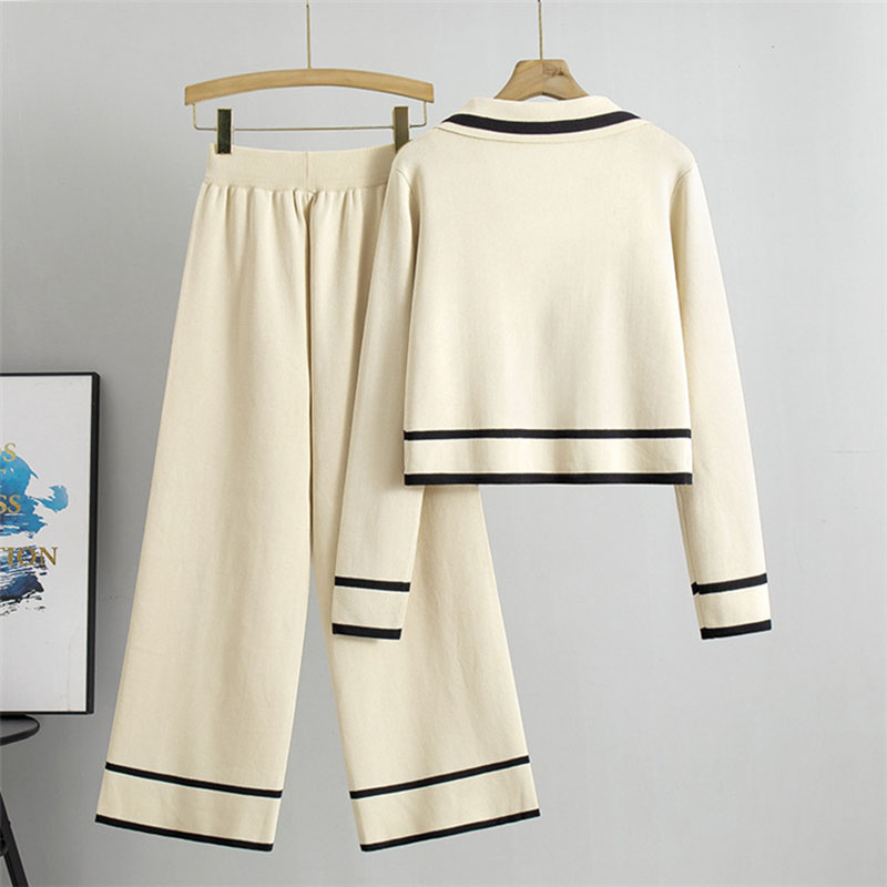 Elegant Two-Piece Women’s Contrast-Trim Suit Set - LoakesBalvin