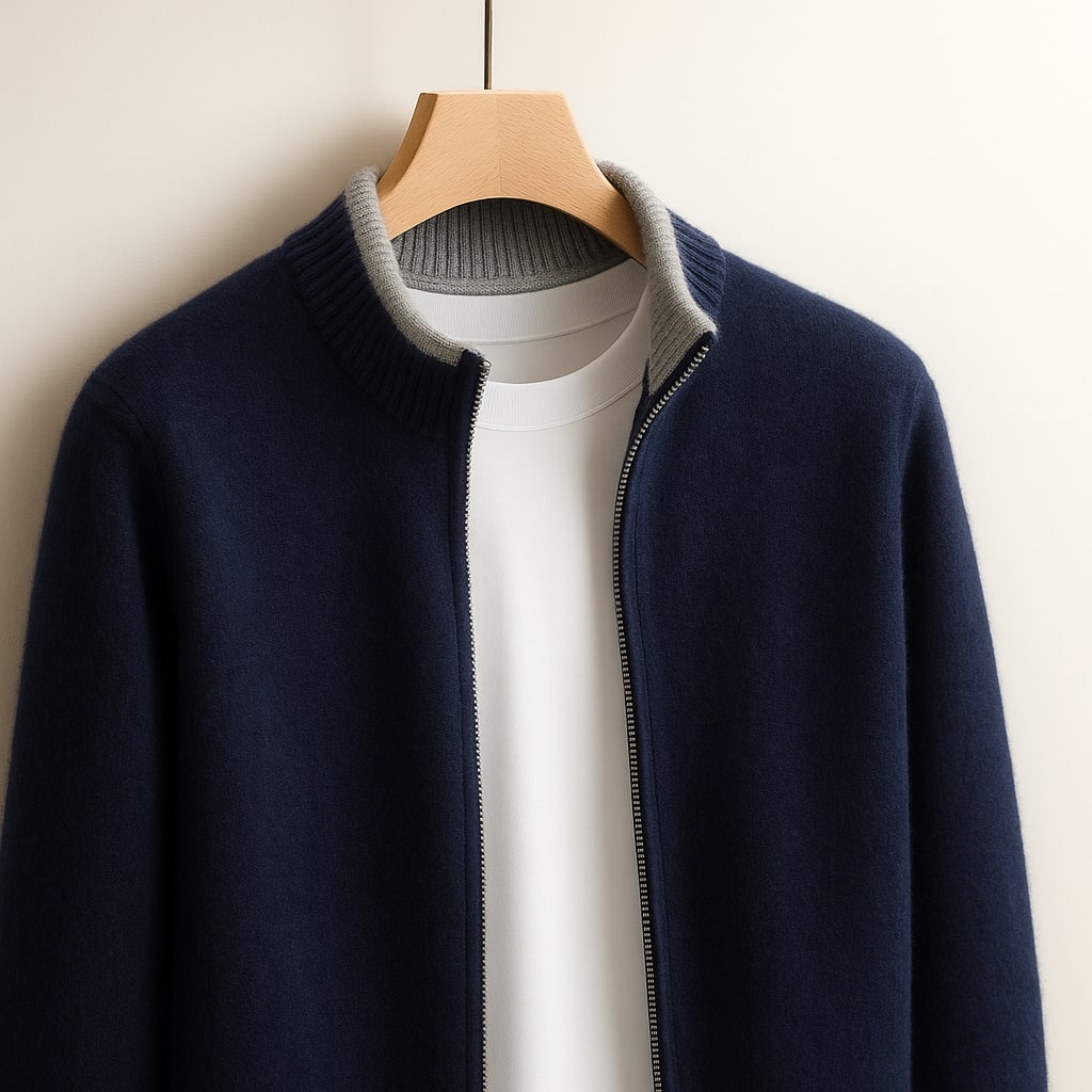 Men’s Classic Zip-Up Knit Cardigan - LoakesBalvin