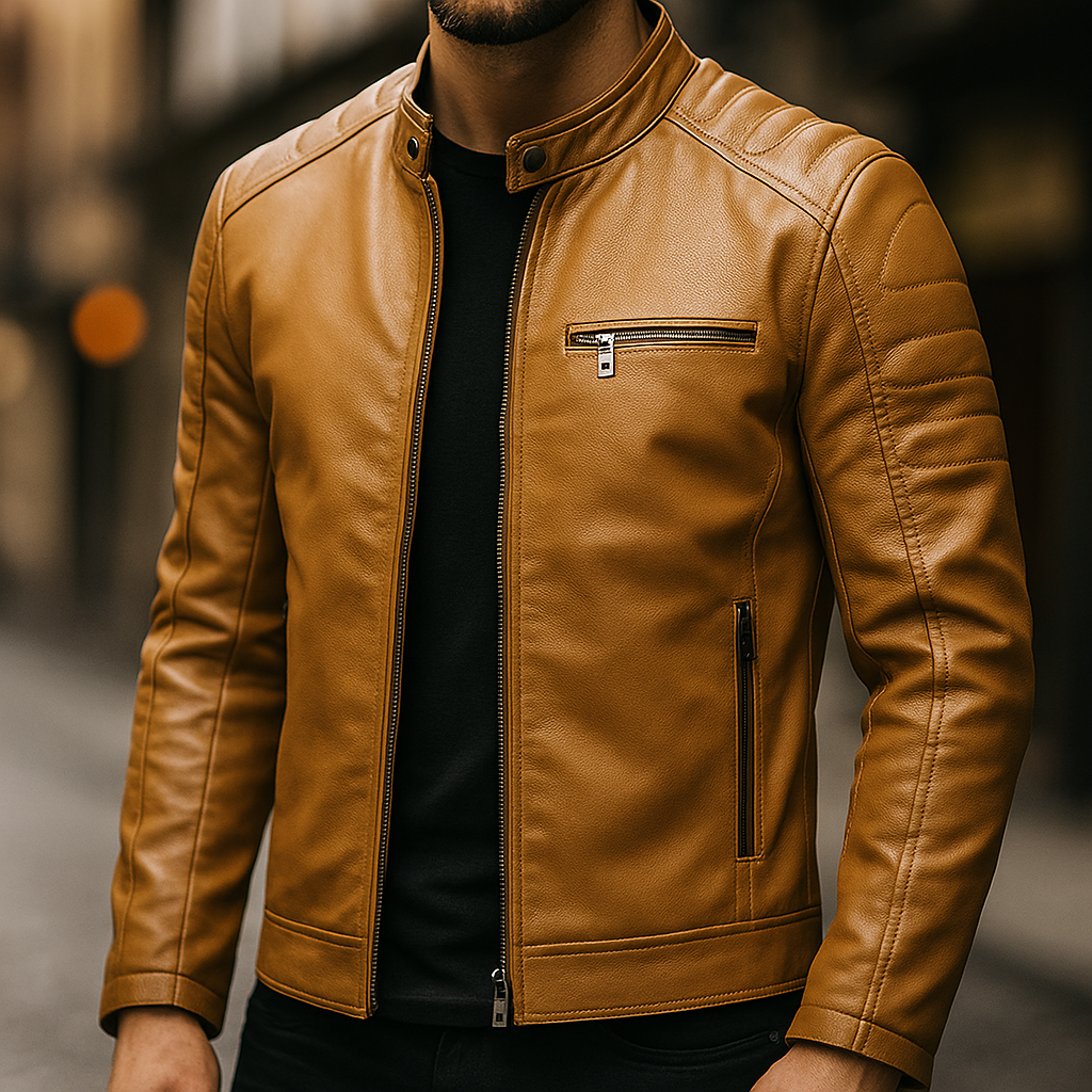 Men’s Classic Moto Leather Jacket - LoakesBalvin