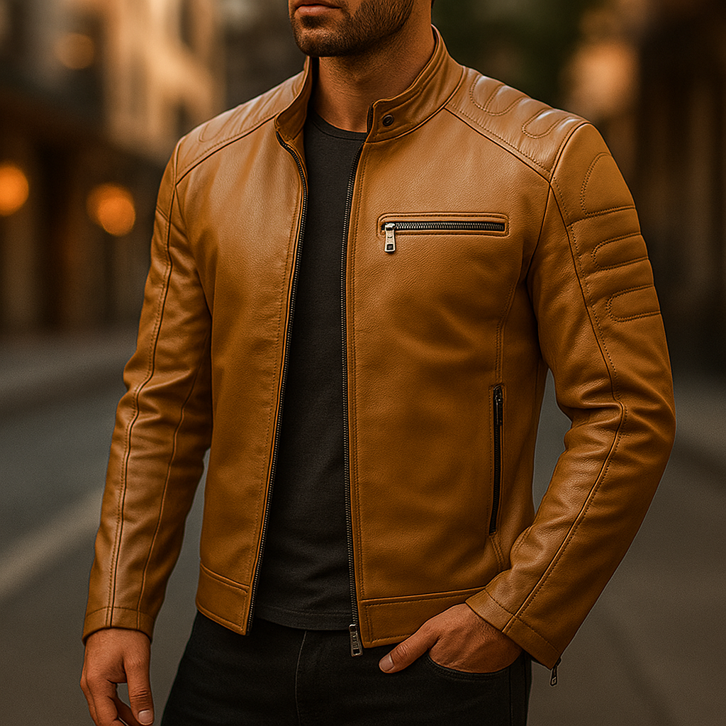 Men’s Classic Moto Leather Jacket - LoakesBalvin