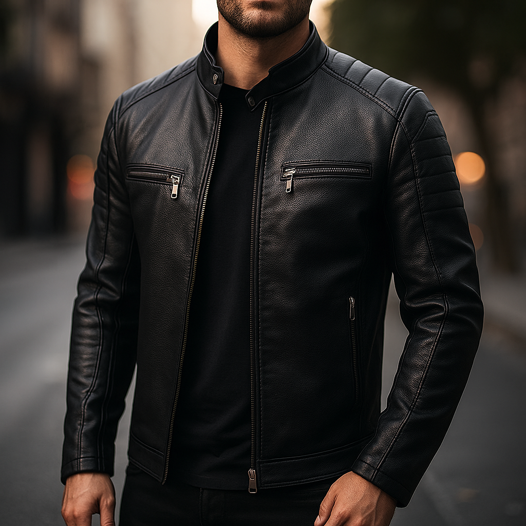 Men’s Classic Moto Leather Jacket - LoakesBalvin