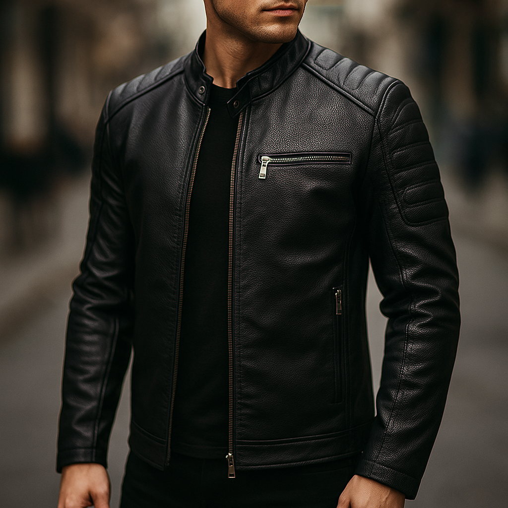 Men’s Classic Moto Leather Jacket - LoakesBalvin