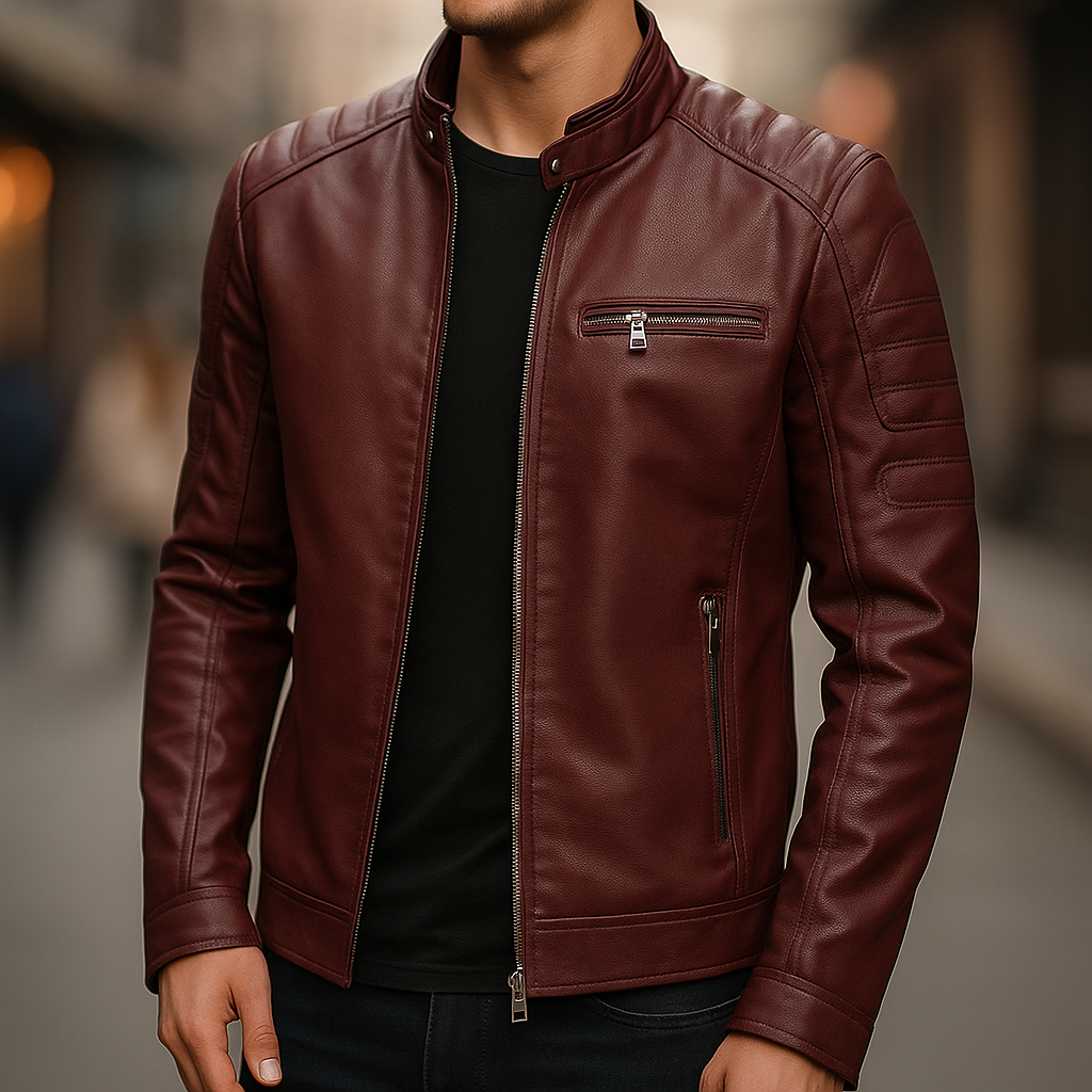 Men’s Classic Moto Leather Jacket - LoakesBalvin