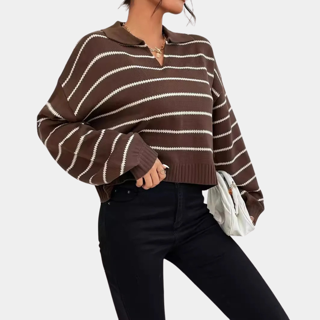Classic Striped Knit Polo Sweater - LoakesBalvin