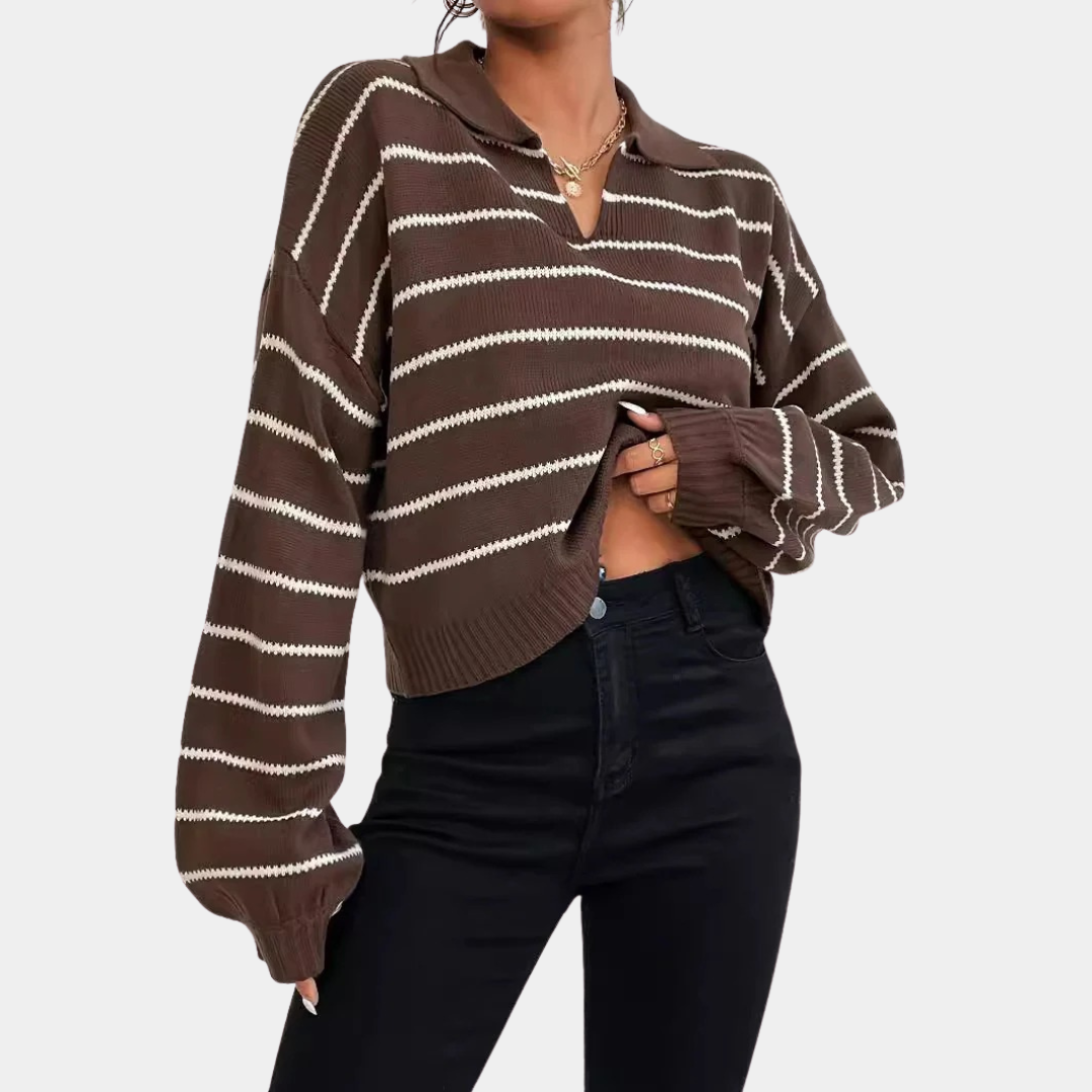Classic Striped Knit Polo Sweater - LoakesBalvin