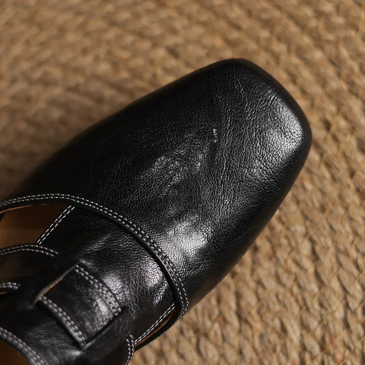 Leather Strap Mule Heels - LoakesBalvin