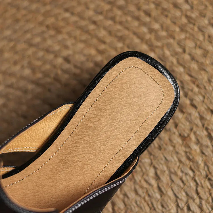Leather Strap Mule Heels - LoakesBalvin