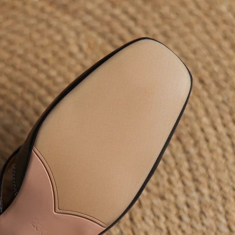 Leather Strap Mule Heels - LoakesBalvin