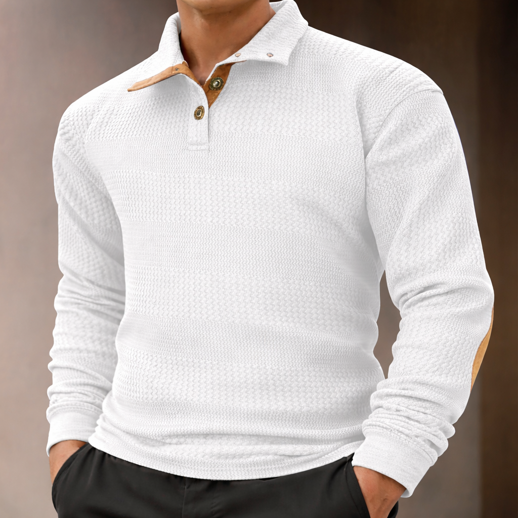 Verona Collection — Textured Long Sleeve Polo - LoakesBalvin