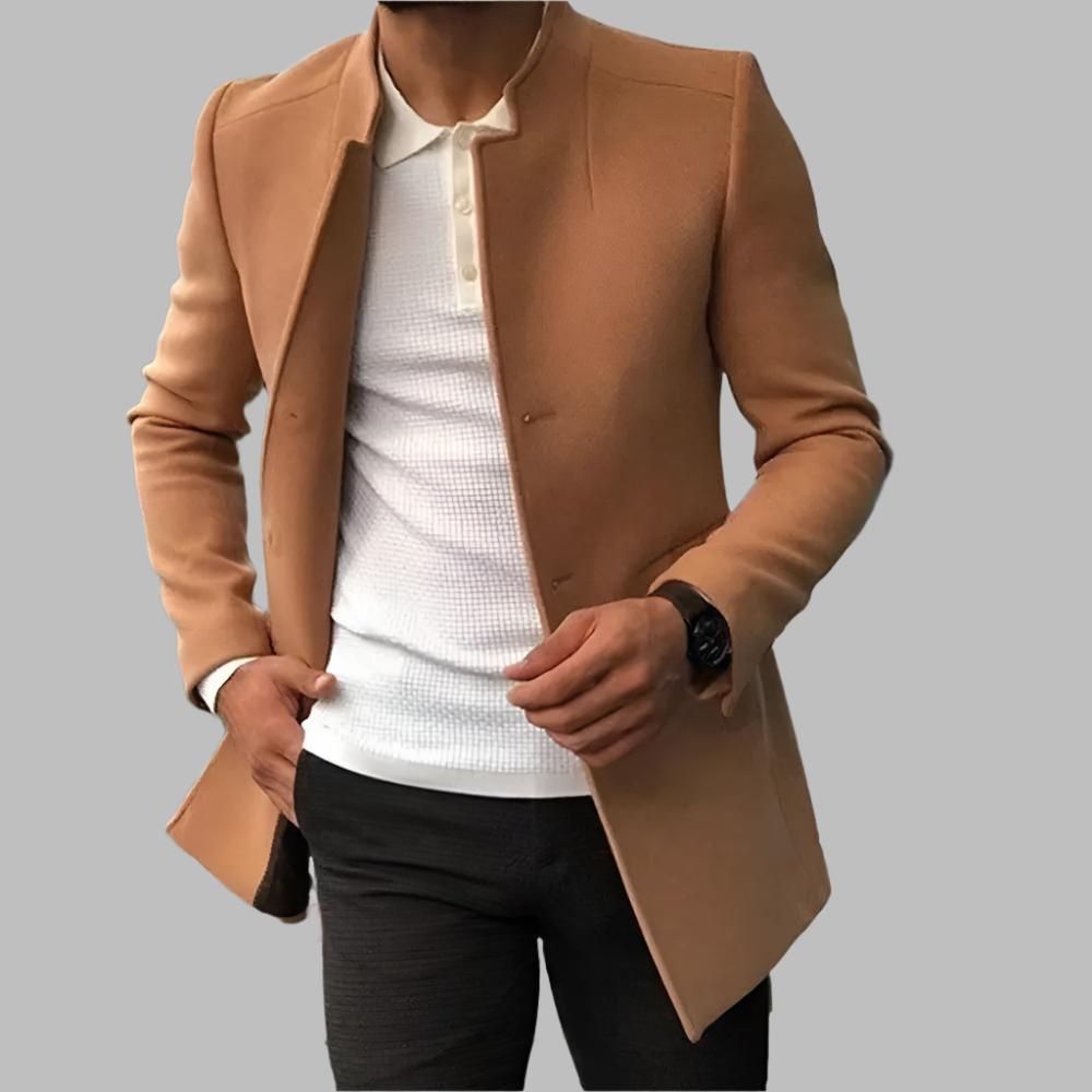 Men’s Modern Slim-Fit Olive Coat - LoakesBalvin