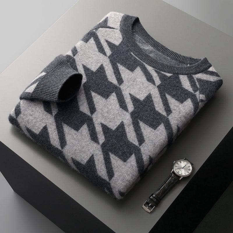 The Aberdeen Shadow Houndstooth Sweater - LoakesBalvin
