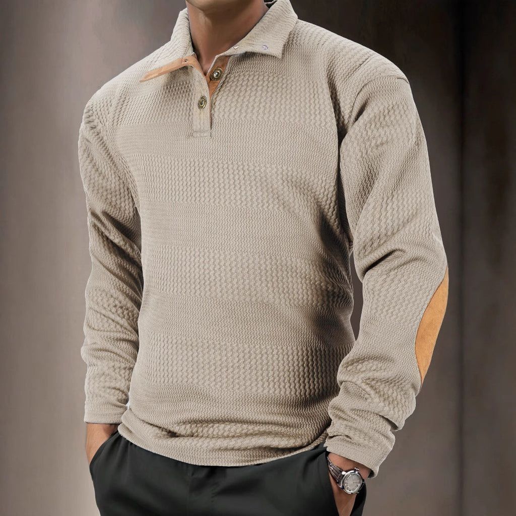 Verona Collection — Textured Long Sleeve Polo - LoakesBalvin