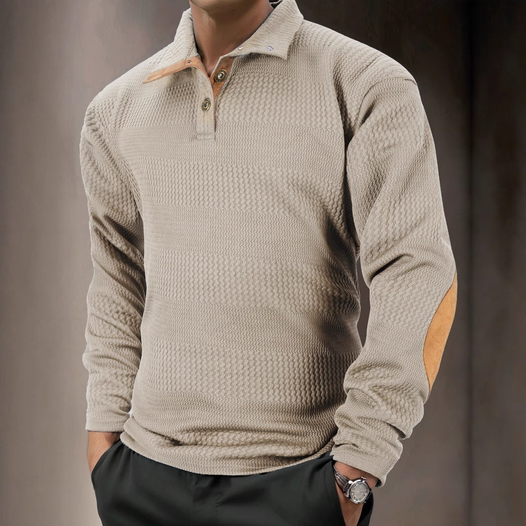 Verona Collection — Textured Long Sleeve Polo - LoakesBalvin