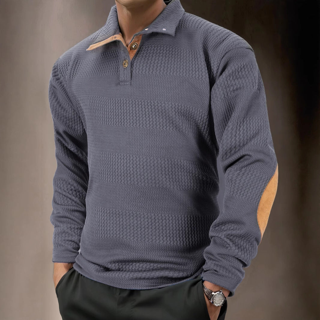 Verona Collection — Textured Long Sleeve Polo - LoakesBalvin