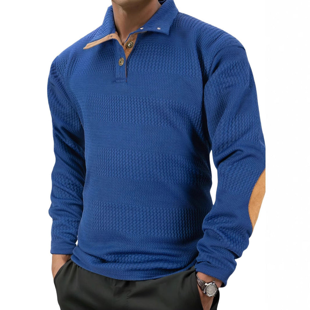 Verona Collection — Textured Long Sleeve Polo - LoakesBalvin