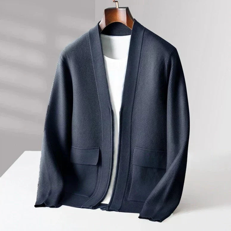 Men’s Minimalist Textured Knit Cardigan - LoakesBalvin