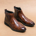 Men’s Croc-Texture Leather Ankle Boots - LoakesBalvin
