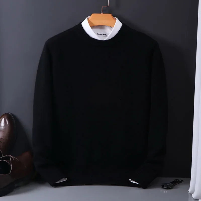 Men’s Soft Cashmere-Touch Crewneck Sweater - LoakesBalvin