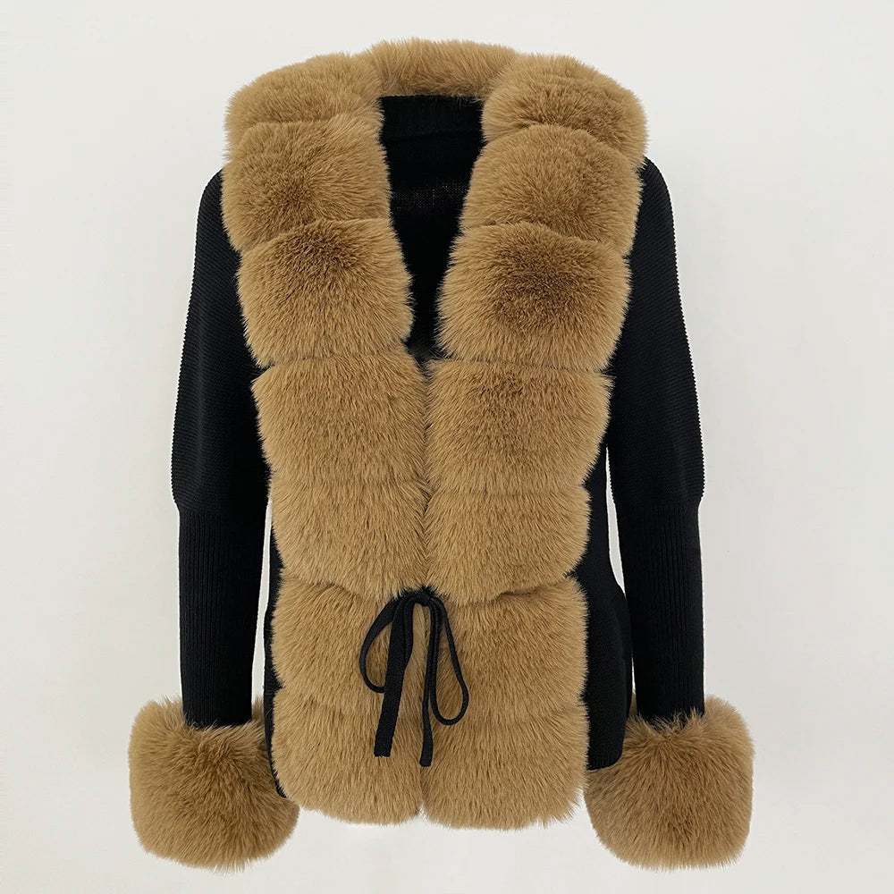Faux Fur Trim Knit Cardigan - LoakesBalvin