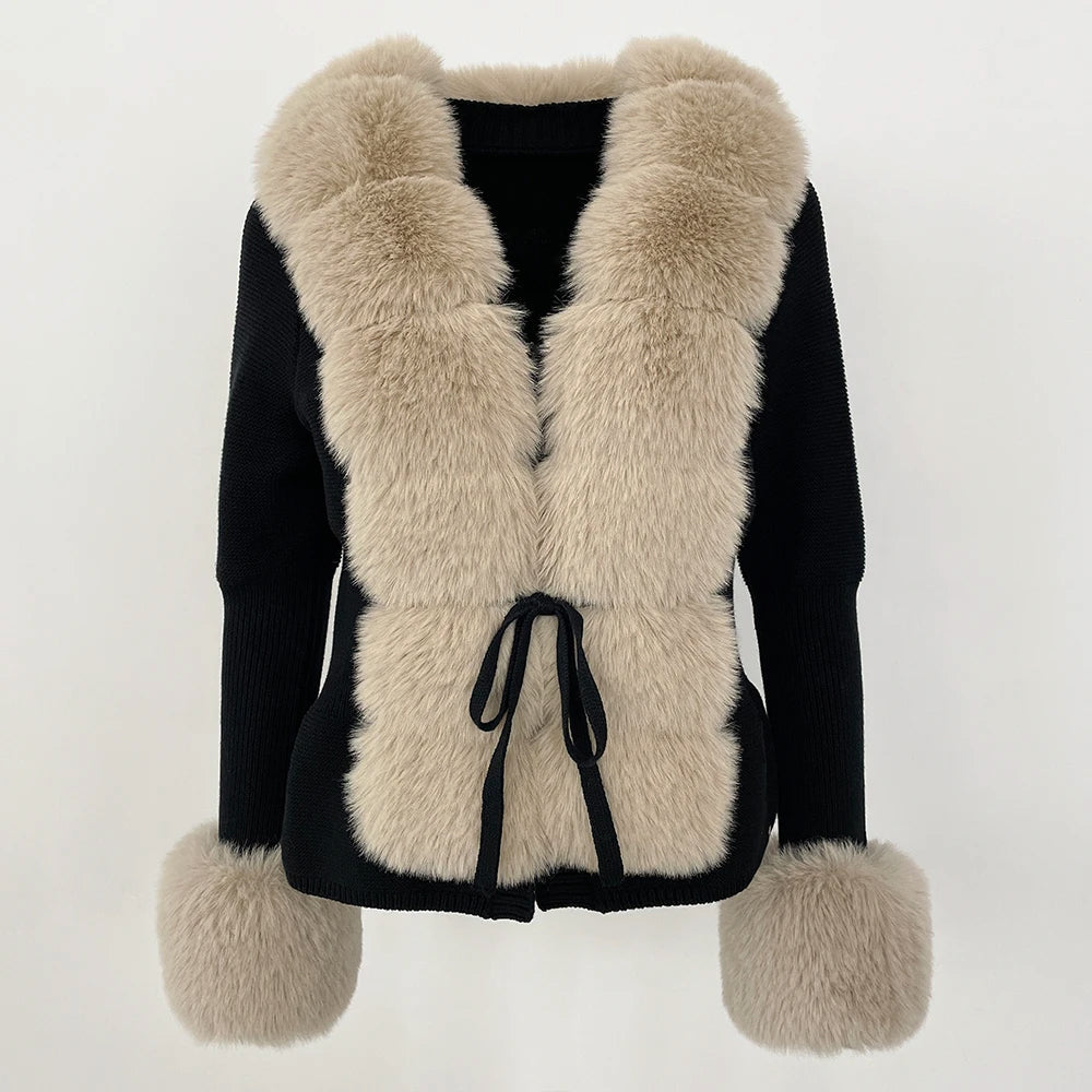 Faux Fur Trim Knit Cardigan - LoakesBalvin